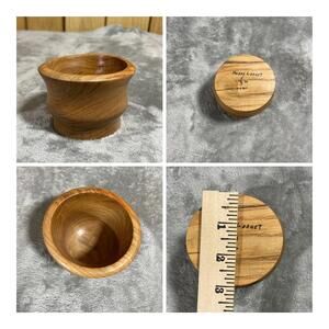 Artisan Made Turned Wood Bowl Honey Locust 3.5” X 2.75” Signed !!